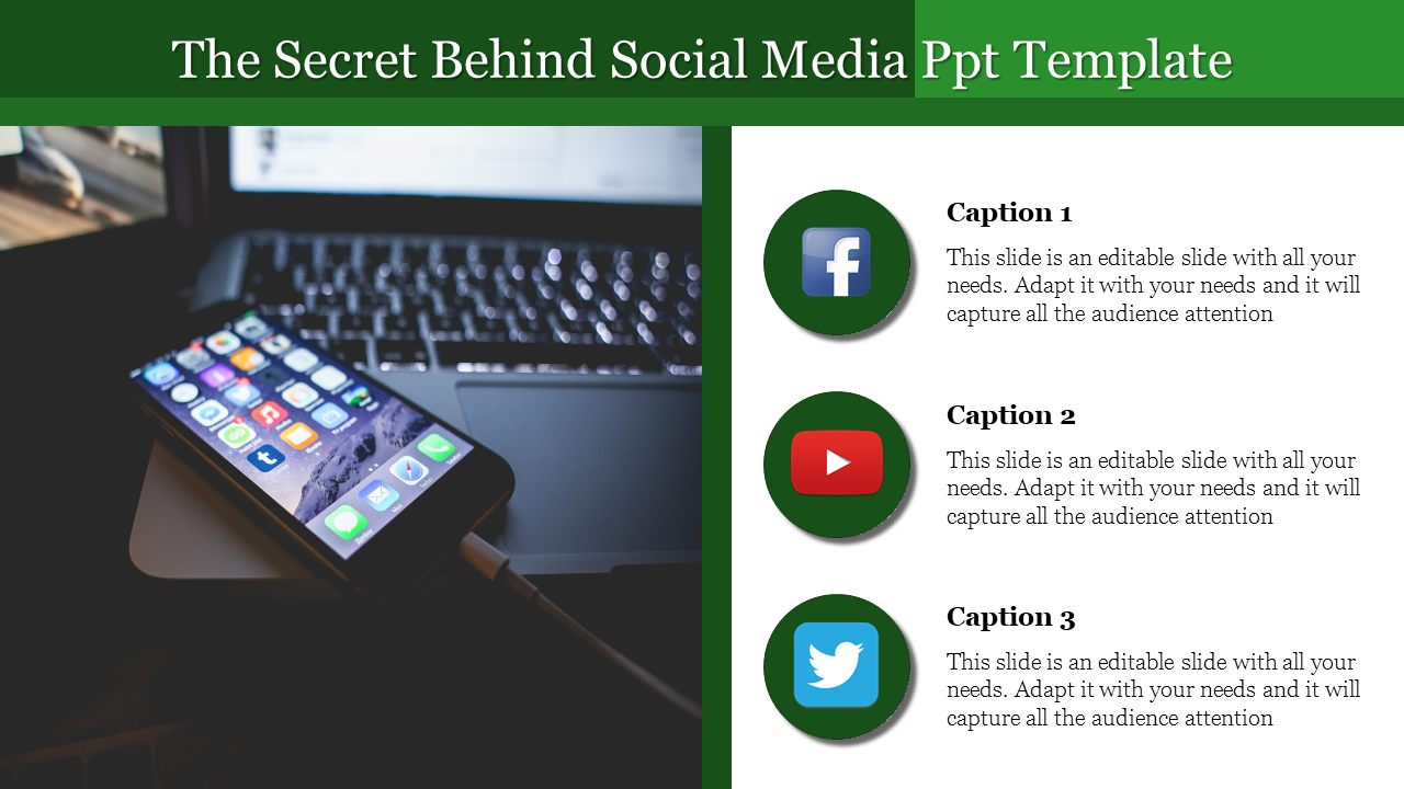 social media ppt template-The Secret Behind Social Media Ppt Template